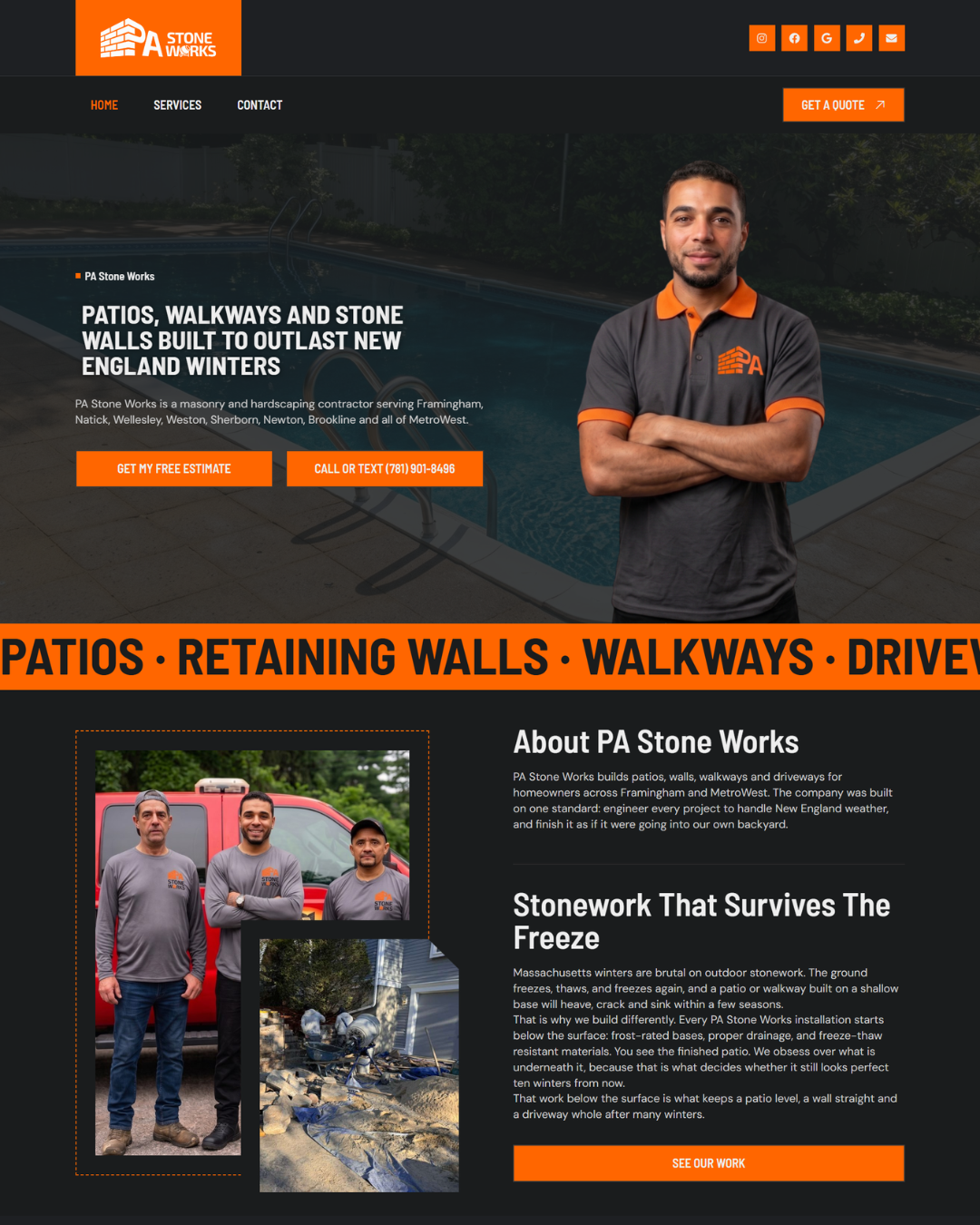 Pagina inicial de website criado pela Octopus